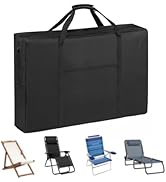 QYILUARE Heavy Duty Folding Chair Storage Bag,Water-Resistant Large Carrying Bag for Longue,Zero ...