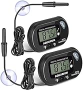 2-Pack Aquarium Thermometer, Fish Tank Thermometer, AikTryee Water Thermometer with 3.3ft Cord Fa...