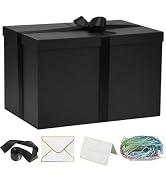 YINUOYOUJIA Extra Large Gift Box,17x11x11 inches Black Gift Boxes with Lids for Presents,11-inch ...