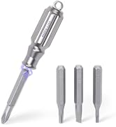 KEEPO LINK Small Screwdriver Set with 4 Magnetic Bits (PH1, SL3.5, T6H, T8H), Titanium Mini Torx ...