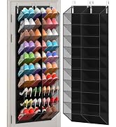 UVIAHOMI 30 Pairs Over the Door Shoe Organizer, Breathable Mesh Pocket Hanging Shoe Storage for C...