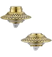 2 Pack Bathtub Drain Stopper with Removable Hair Catcher, 3-in-1 Pop-up Drain Plug Fits 1.38 to 1...