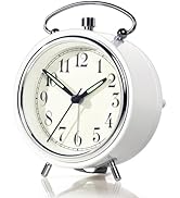 4" Super Loud Alarm Clock for Heavy Sleepers, Desk Clock with Built-in Metal Bell, Silent...