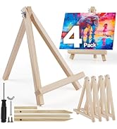 4 Pack 9 Inch Wooden Easel Stand, Portable A-Frame Tabletop Display Easel for Painting, Canvas, S...