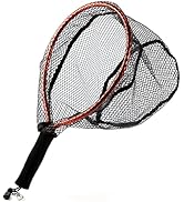 Alwonder Fly Fishing Net with EVA Handle, Fishing Landing Nets CNC Aluminum Alloy Frame, Rubber C...