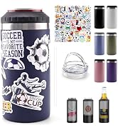 16oz Insulated Can Cooler & Tumbler with 2 Lids, Fits 12oz Beer & Soda Cans, Double Wall Stainles...