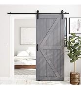 SMARTSTANDARD 36in x 84in Sliding Barn Door with 6.6ft Barn Door Hardware Kit & Handle, Pre-Drill...