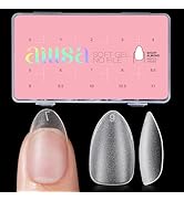 AILLSA Short Almond Nail Tips 450PCS Acrylic Gel Double-sided Matte Clear Pre-Buff Gel Nail Tips ...