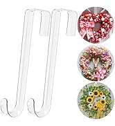 AnCintre 12" Wreath-Hangers for Front Door,2 Pack Christmas Easter Decorations Clear Fall Wreath-...