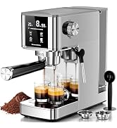 Kismile 20-Bar Espresso Machines,Professional Espresso Maker with Milk Frother Steam Wand for Lat...