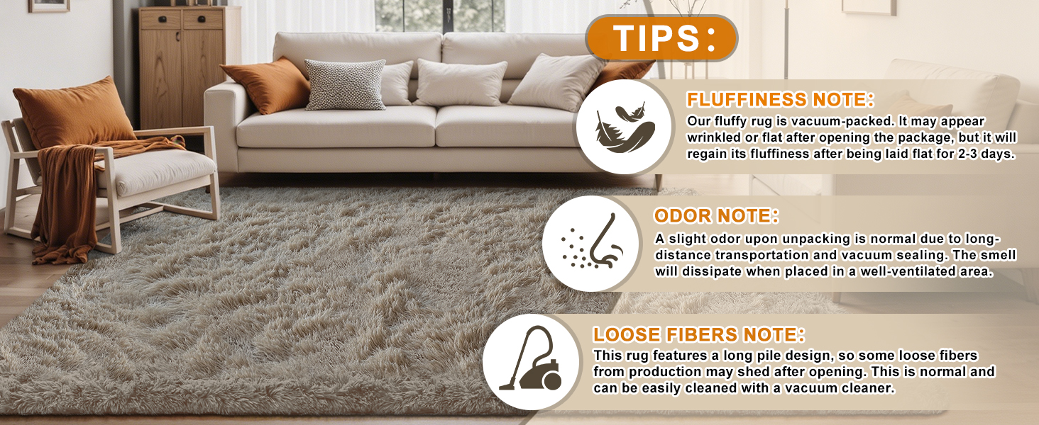Shag area rug tips