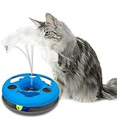 Andiker Interactive Cat Toy, Mouse Circle Track with 1 Moving Ball Cat Turntable and a Mouse Toy,...