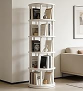 vie poetique Rotating Bookshelf Tower, Vertical Rotate Turning Spiral Corner Organizer, 360 Book ...