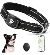 Myiwb GPS Dog Collar with Tracker, Waterproof, No Monthly Fee, Black, M | Works with Apple Find M...