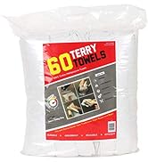 Arkwright White Terry Bar Mop Towels (14 x 17 in.), Cotton Multipurpose Cleaning Rags for Kitchen...