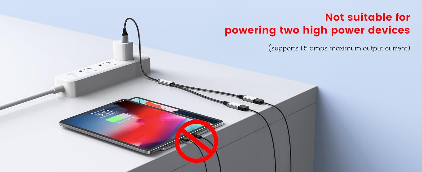 Dual USB 2.0 Power Cord
