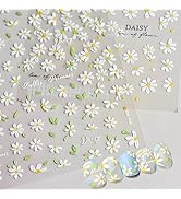 Flower Nail Art Stickers 5D Embossed Self Adhesive Spring Summer Nail Stickers for Nail Art Cute ...