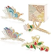 Pack Hair Clips, Flower Metal Hair Claw Clips, Butterfly Hair Clips for Thick Long Hair, Cute Str...