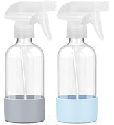 Worldgsb 2 Pack Glass Spray Bottles 8 oz, Empty Refillable Containers with Silicone Sleeve Protec...