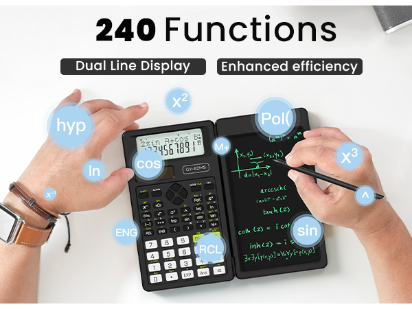 Middle and High School Supplies for Student, 82 MS Science Calculator with Writing Tablet