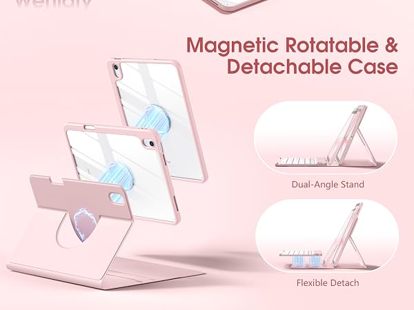 Magnetic Rotatable Detachable Case - ipad keyboard case