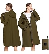 LAMA Long Raincoat for Women, Lightweight Rain Coat with Hooded, Waterproof Rain Jacket, Packable...