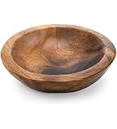 ZENFUN Wooden Decorative Bowl, Wood Round Serving Bowl, Walnut Tray Dish Kitchen Dining for Fruit...