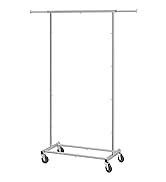 Simple Trending Standard Rod Clothing Garment Rack, Rolling Clothes Organizer on Wheels for Hangi...