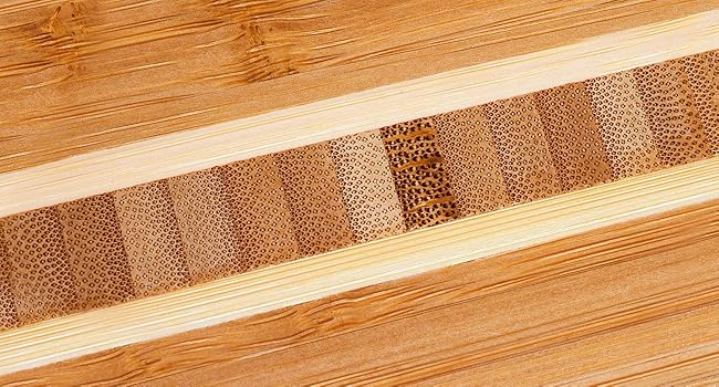 A close up shot of the inlay of the Barbados Serving and Cutting Board.