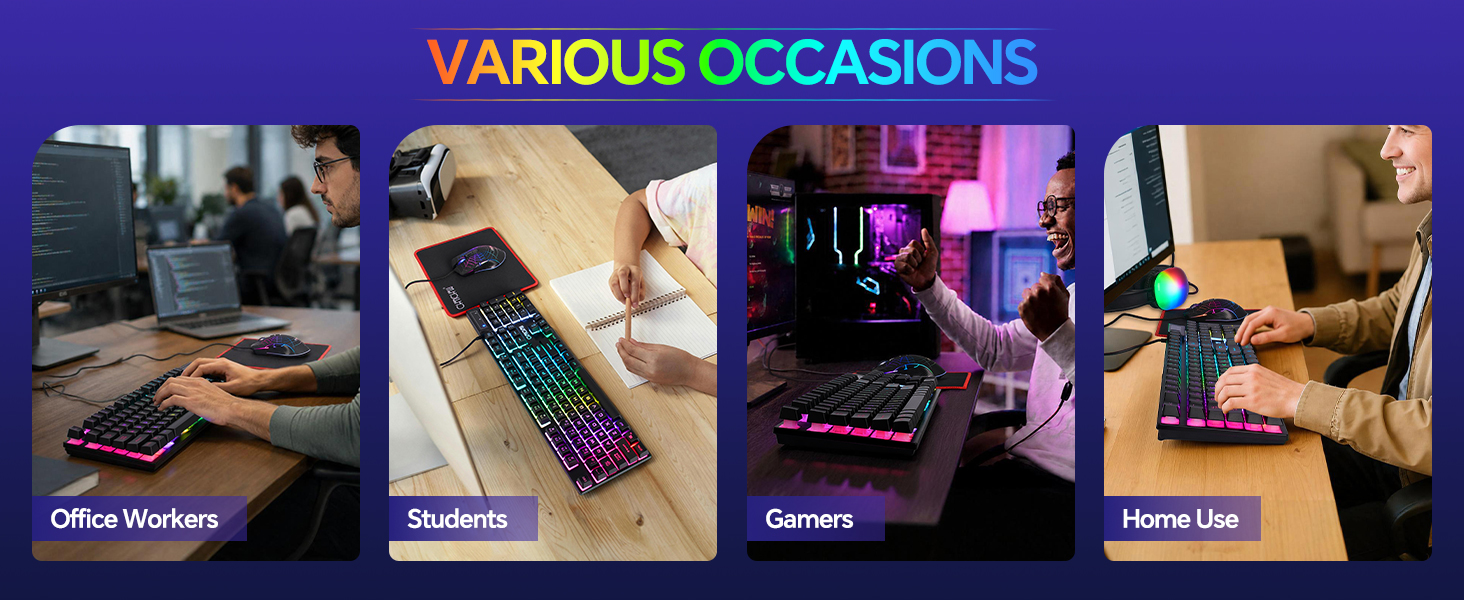 Gaming Keyboard Mouse Mousepad and Headset with mic Combo All in One For Various Occasions