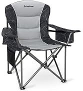 KingCamp Oversized Camping Folding Chair, Heavy Duty 450 LBS with Lumbar Support, Padded seat wit...