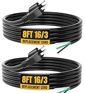 Replacement Power Cord ((8' ft, 16/3) Power Tool Cord)