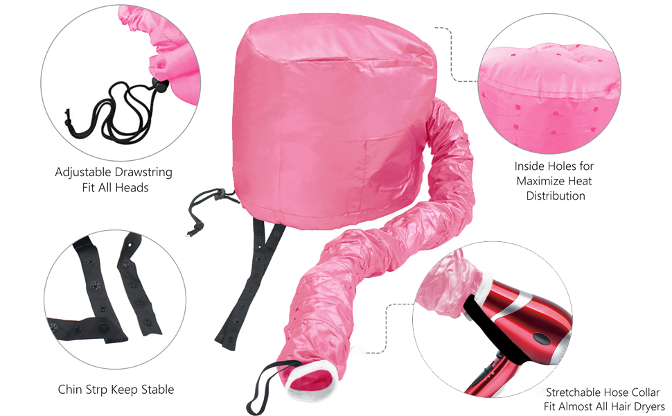 Portable Hair Dryer Bonnet Attachment Adjustable Hair Dryer Bonnet