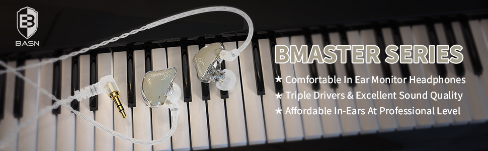 basn bsinger triple drivers in ear monitors with mic mmcx cable