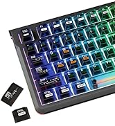 JMTCtech Black Clear keycaps,Transparent keycaps 60 75 100 Percent,Crystal Ceramic Custom Key Cap...
