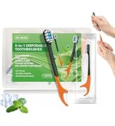 RR ORCRO 5-in-1 Disposable Toothbrush with Toothpaste All-in-One Oral Care Prepasted Individually...
