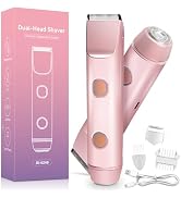 2 in 1 Bikini Trimmer for Women – Dual Head Electric Shaver, IPX7 Waterproof Electric Razor for B...