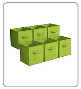 Sorbus Foldable Storage Cubes - 6 Fabric Baskets for Organizing Pantry, Closet, Shelf, Nursery, P...