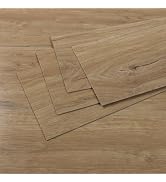 CRE8TIVE 24-Pack Natural Oak Vinyl Plank Flooring Waterproof Light Brown Peel and Stick Floor Til...