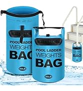 Cosweet 2 Pack Heavy Duty Pool Ladder Weights - 50lb Easy to Fill Anchor Bags, 500D PVC Waterproo...
