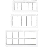3Pcs White Square Cookie Cutter Set, Geometric Multicutter Square Cake Fondant Cutter, Cookie Cut...