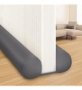 MAXTID Door Draft Stopper 36 Inch, Fits Door Gaps up to 1.8 Inch, Grey Under Door Sweeps Soundpro...