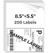 Mailing Labels for Laser/Inkjet Printer, Address Labels Stickers - 100 Sheets 8.5” x 5.5” Half Sh...