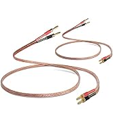 UCINNOVATE 2 Pack 13AWG Speaker Cables with Banana Plug, (1.5m / 4.9FT) HiFi Speaker Wire with Go...