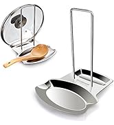 Yummy Sam Pot Lid Holder and Spoon Rest, Stainless Steel Utensils Lid Spoon Holder Ladle Rest Pot...