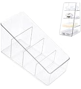 BQAN Clear Acrylic Nail Desk Organizer Small 4 Compartment for Nail Storage | Sturdy & Durable | ...
