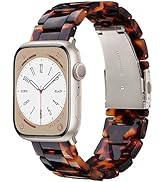 V-MORO Resin Bands Compatible with Apple Watch Series 11/10/9/8/7 Band Lightweight Tortoise Fashi...