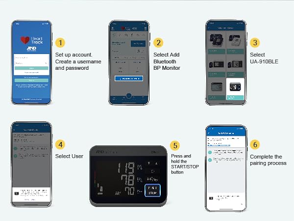 how to connect 910 percision check to heart track app mobile