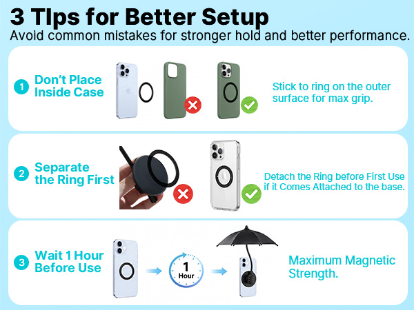 Magnetic Thumb Up Base Phone Umbrella for Sun iphone Gift for Women Men Girls Teen Adults Boy