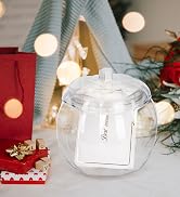 HANZE Pumpkin Shaped Container with Lid, Plastic Pumpkin Jar for Candy, Treats, Spices, and Teach...